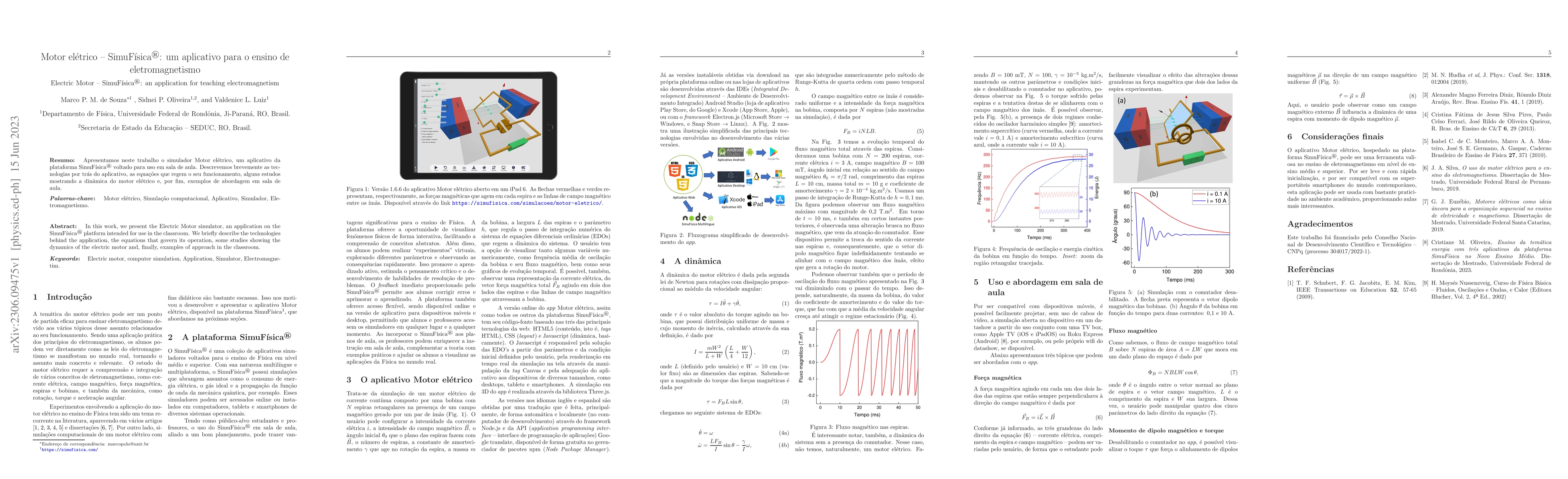 Thumbnail for Motor el\'etrico -- SimuF\'isica: um aplicativo para o ensino de
  eletromagnetismo