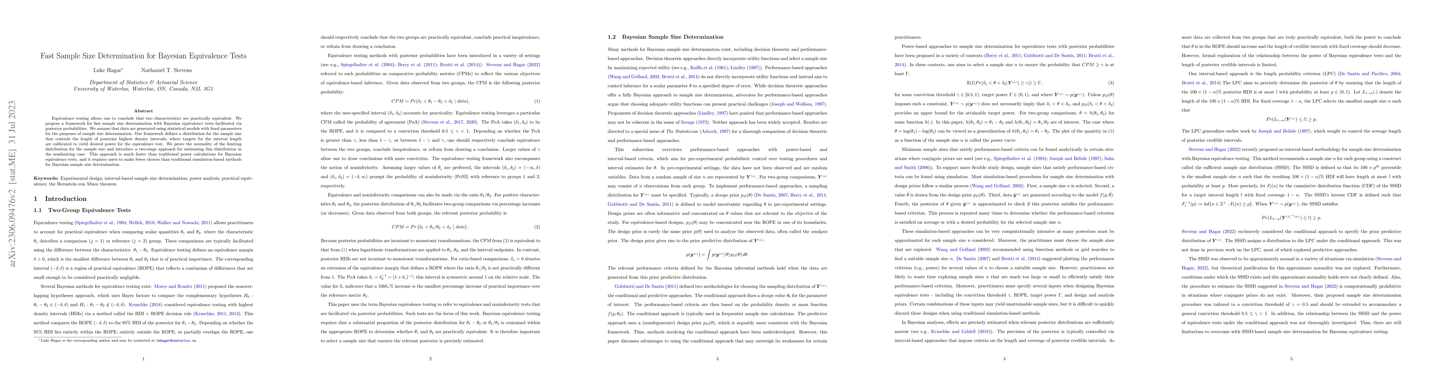 Thumbnail for Fast Sample Size Determination for Bayesian Equivalence Tests