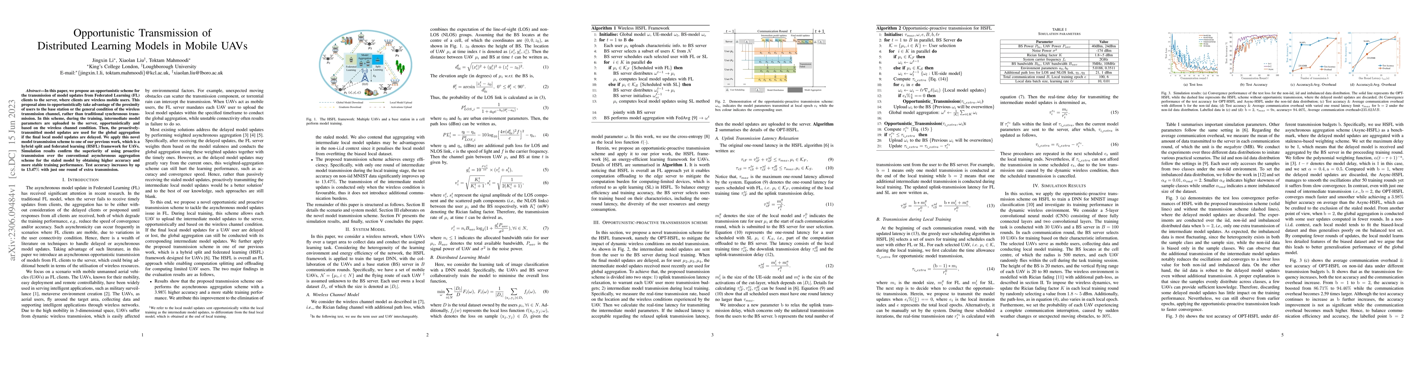 Thumbnail for Opportunistic Transmission of Distributed Learning Models in Mobile UAVs