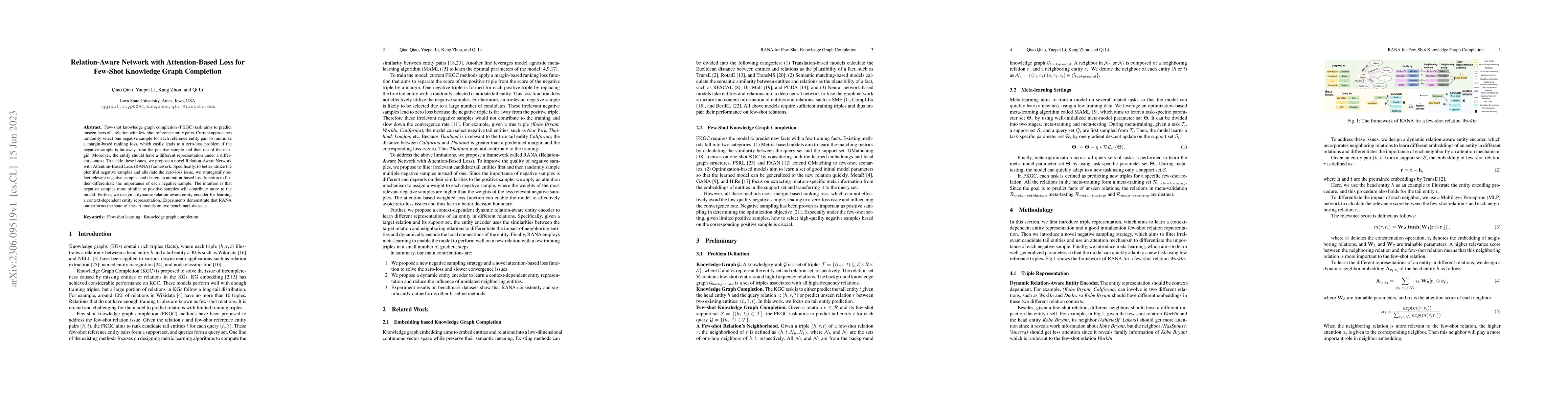 Thumbnail for Relation-Aware Network with Attention-Based Loss for Few-Shot Knowledge
  Graph Completion