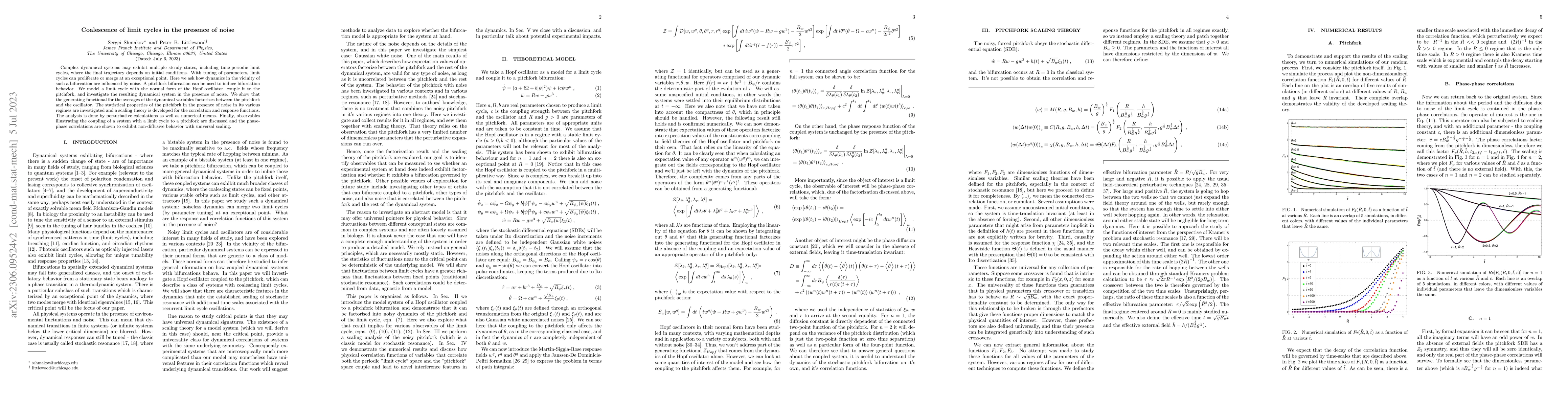 Thumbnail for Coalescence of limit cycles in the presence of noise