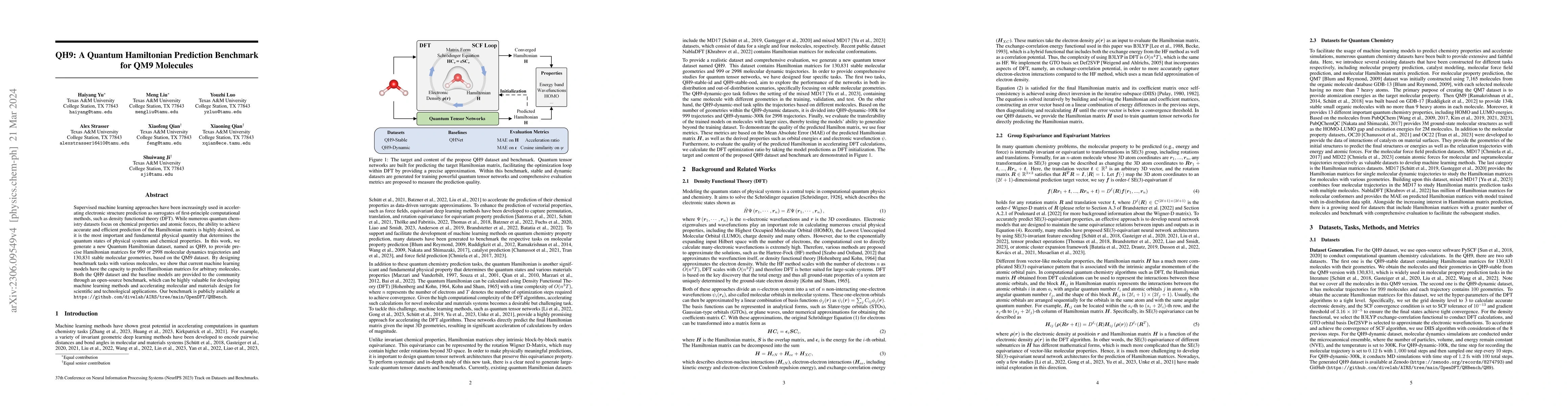 Thumbnail for QH9: A Quantum Hamiltonian Prediction Benchmark for QM9 Molecules