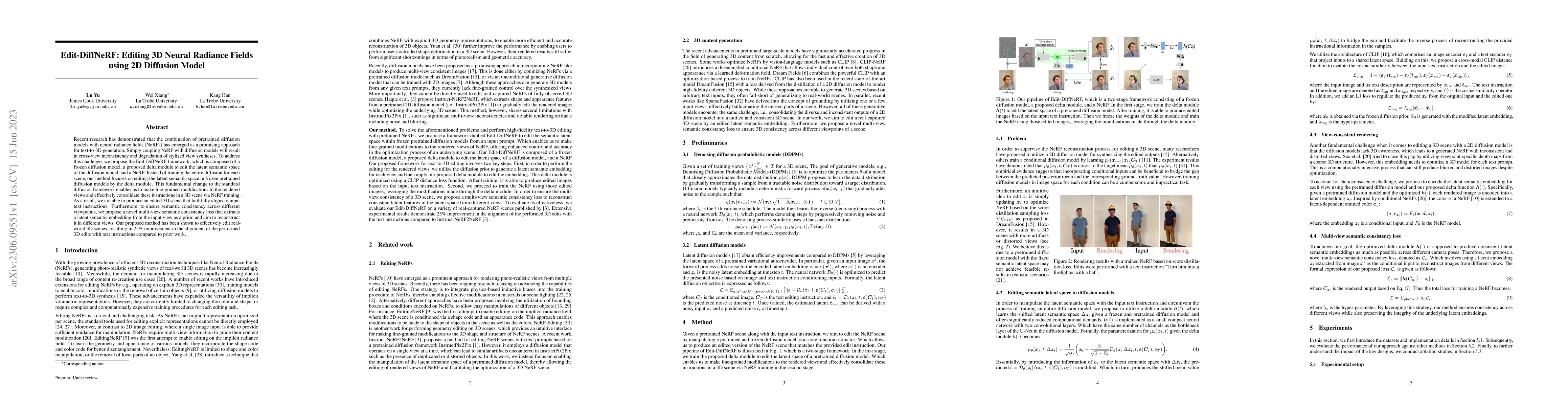 Thumbnail for Edit-DiffNeRF: Editing 3D Neural Radiance Fields using 2D Diffusion
  Model