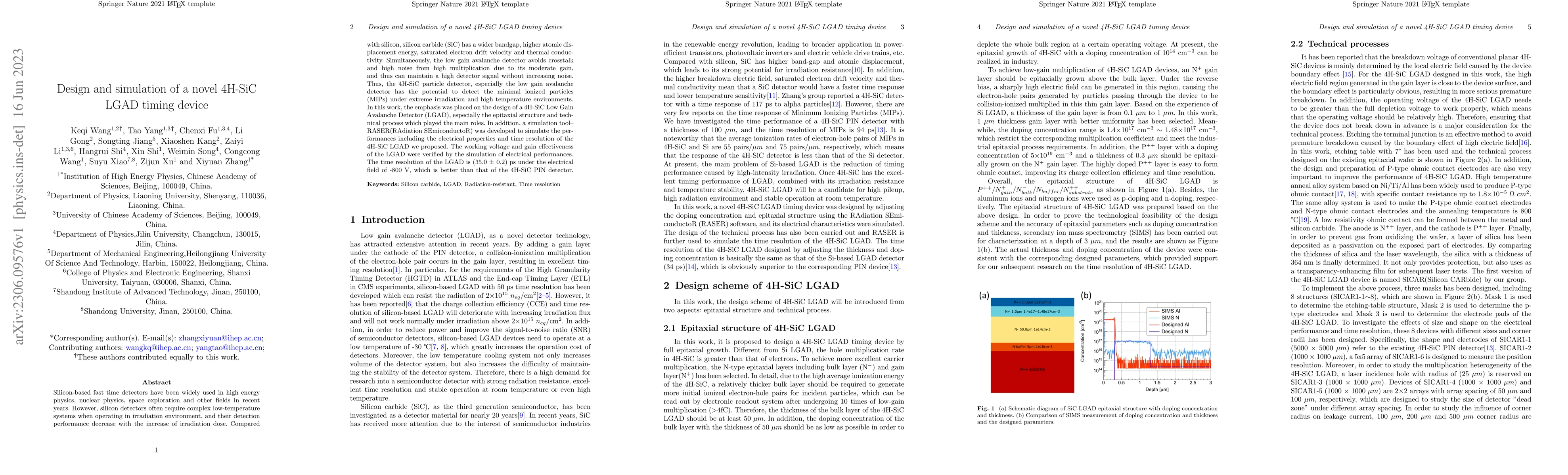 Thumbnail for Design and simulation of a novel 4H-SiC LGAD timing device