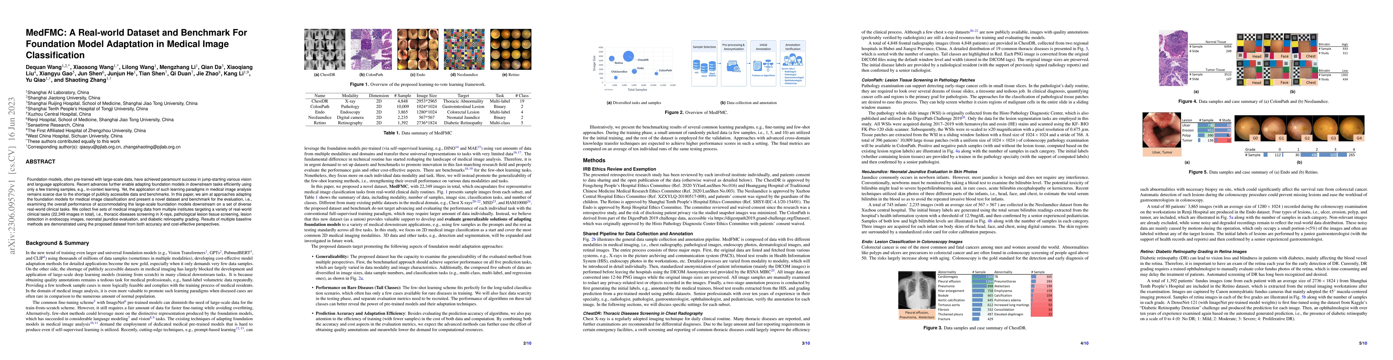 Thumbnail for MedFMC: A Real-world Dataset and Benchmark For Foundation Model
  Adaptation in Medical Image Classification