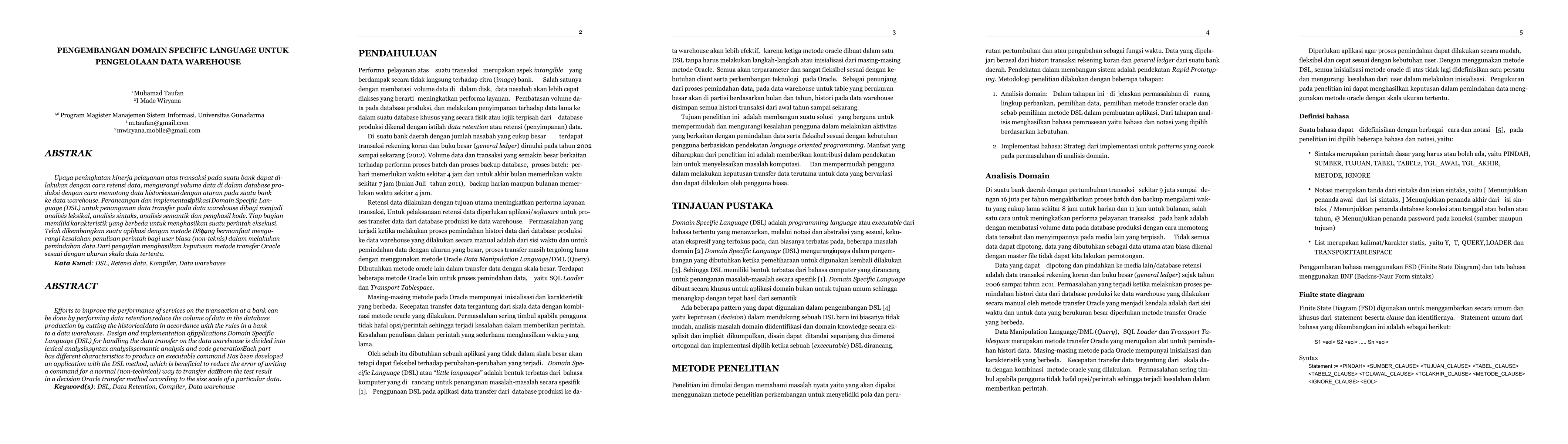 Thumbnail for Pengembangan Domain Specific Language Untuk Pengelolaan Data Warehouse