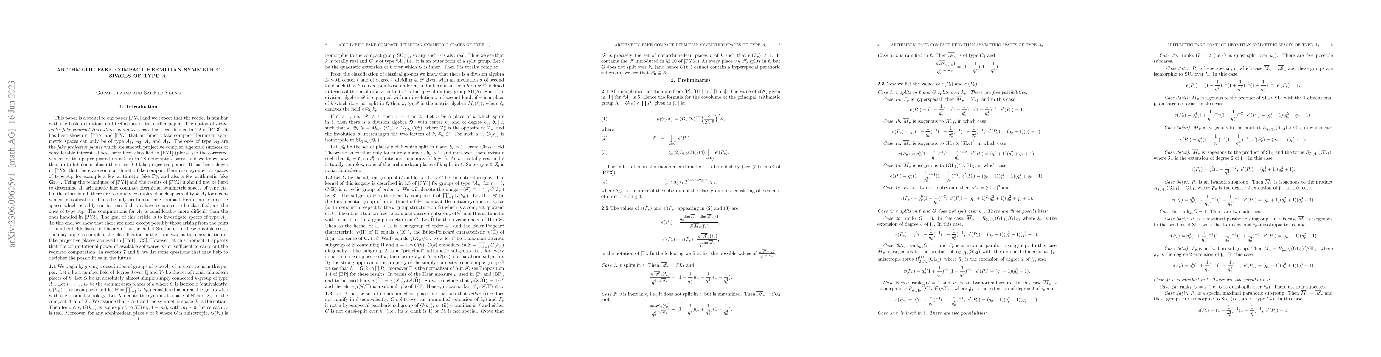 Thumbnail for Arithmetic fake compact Hermitian symmetric spaces of Type $A_3$