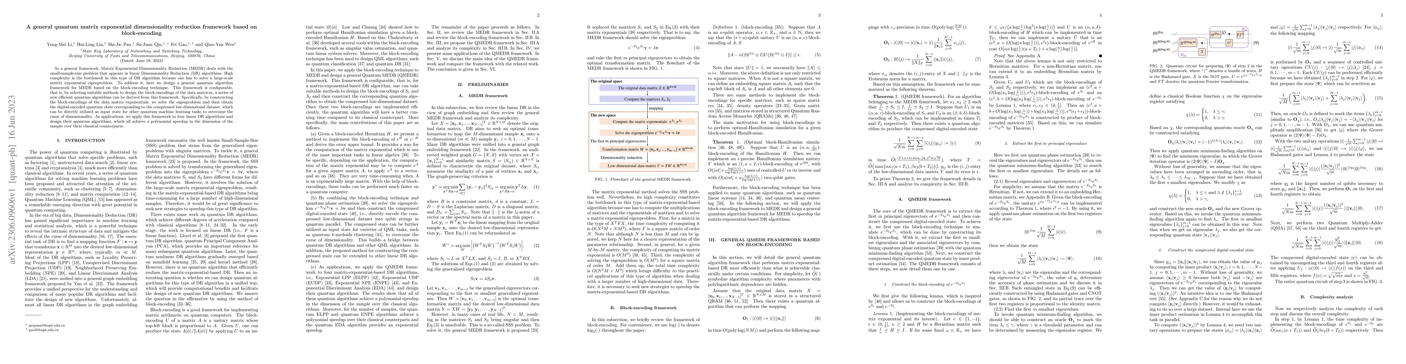 Thumbnail for A general quantum matrix exponential dimensionality reduction framework
  based on block-encoding