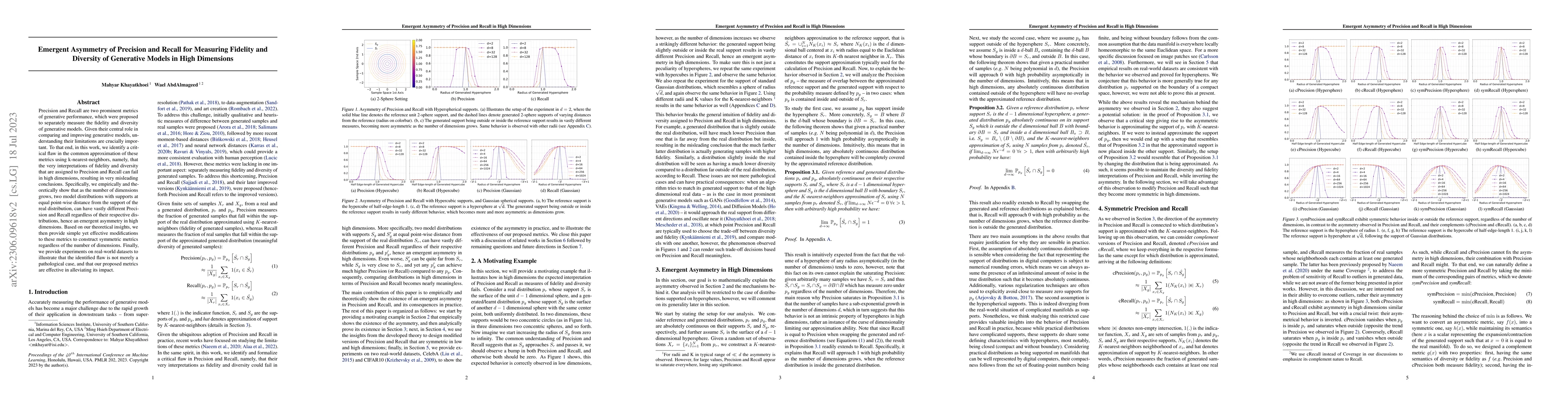 Thumbnail for Emergent Asymmetry of Precision and Recall for Measuring Fidelity and
  Diversity of Generative Models in High Dimensions