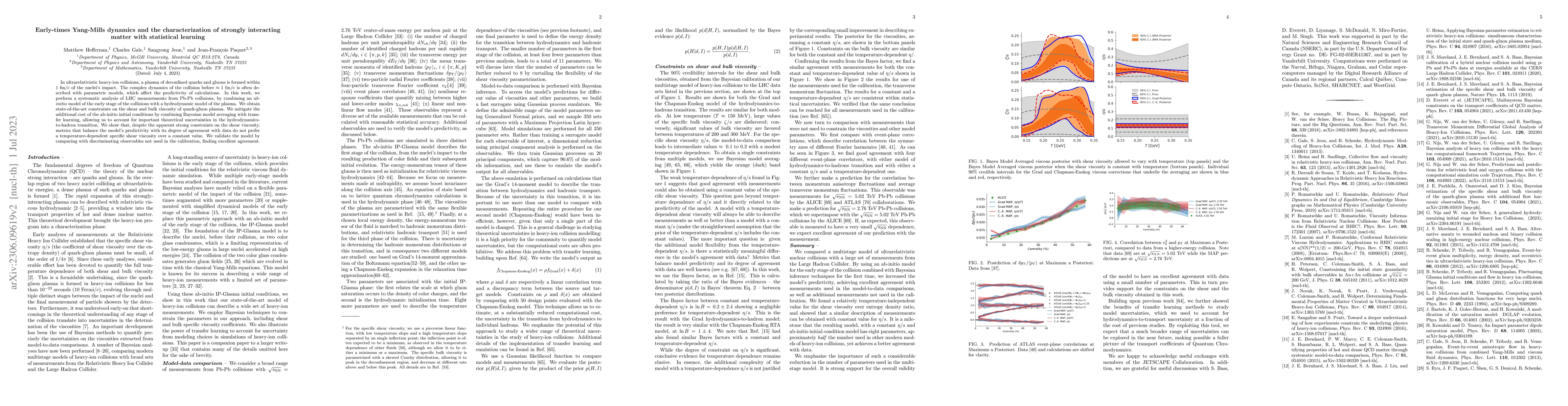 Thumbnail for Early-times Yang-Mills dynamics and the characterization of strongly
  interacting matter with statistical learning