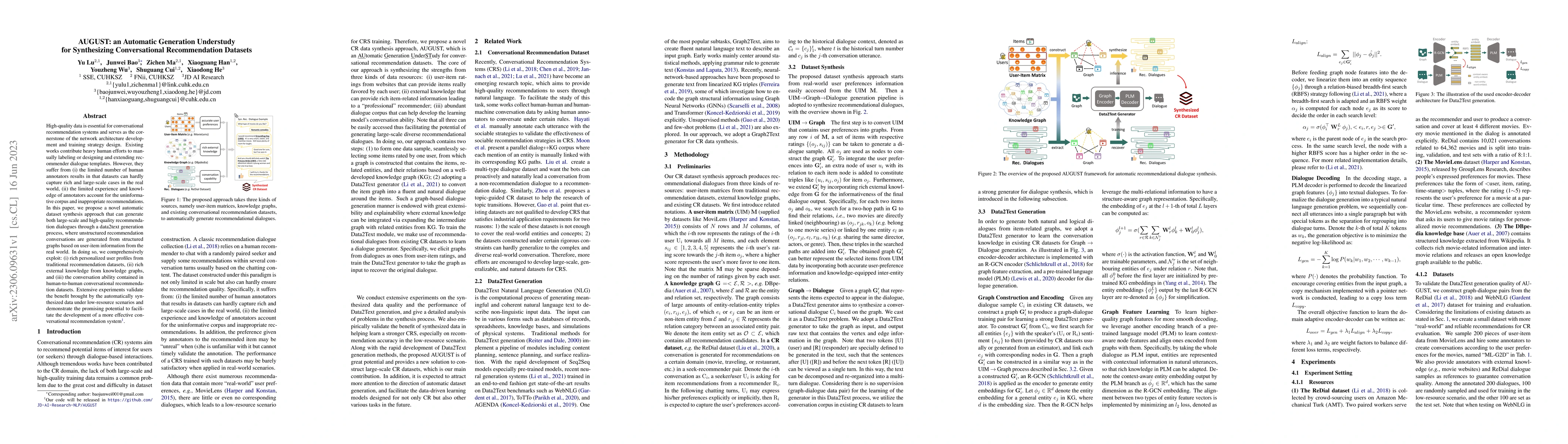 Thumbnail for AUGUST: an Automatic Generation Understudy for Synthesizing
  Conversational Recommendation Datasets