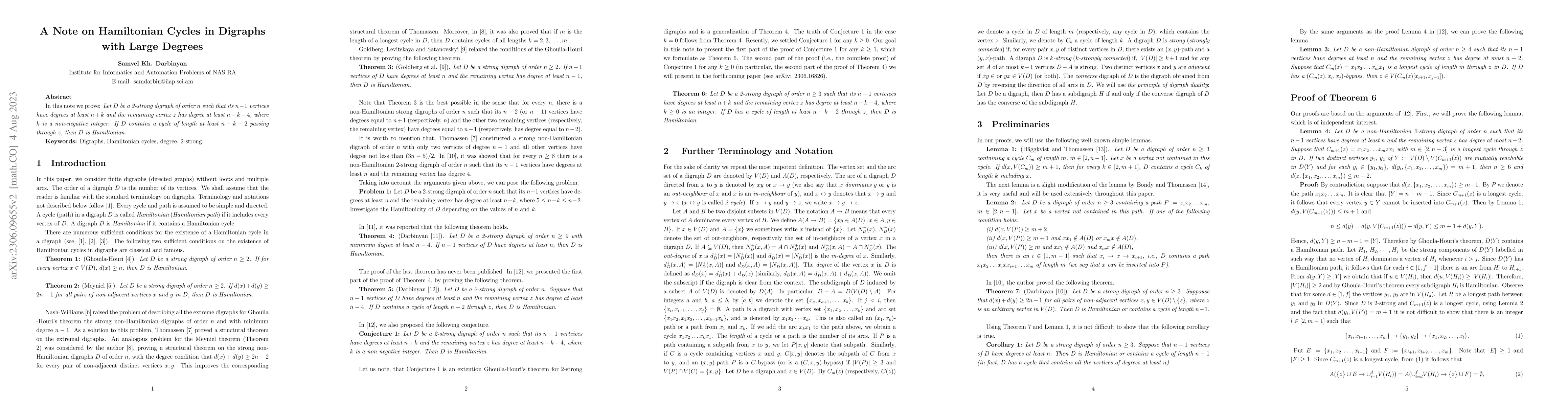 Thumbnail for A Note on Hamiltonian Cycles in Digraphs with Large Degrees