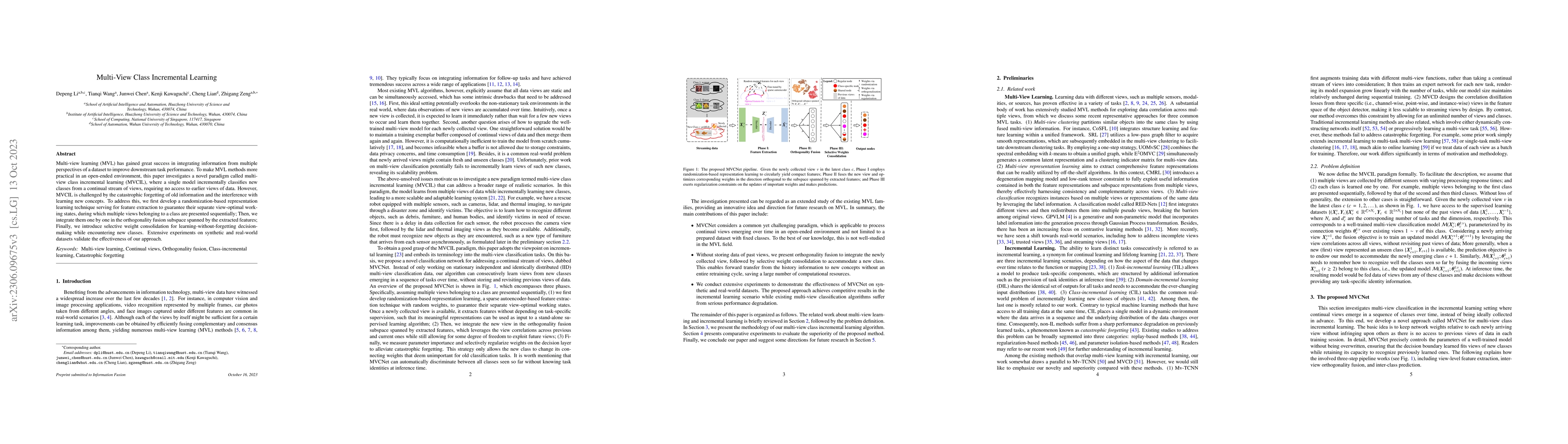 Thumbnail for Multi-View Class Incremental Learning