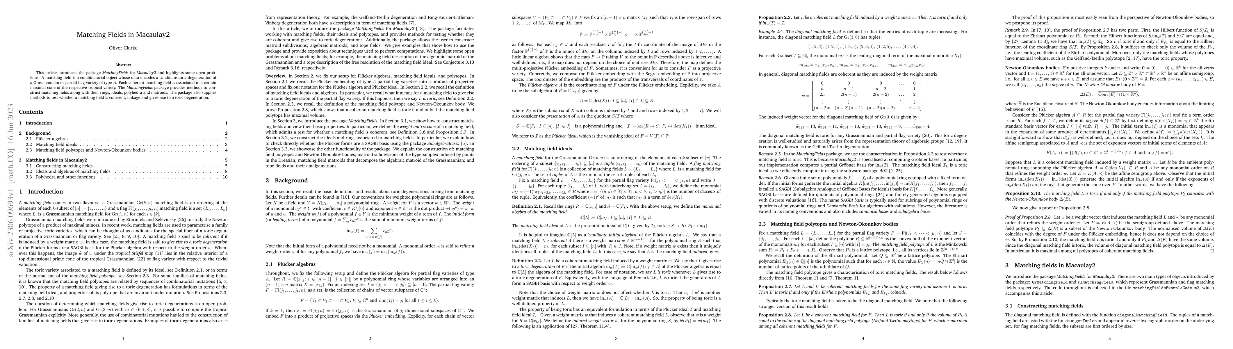 Thumbnail for Matching Fields in Macaulay2