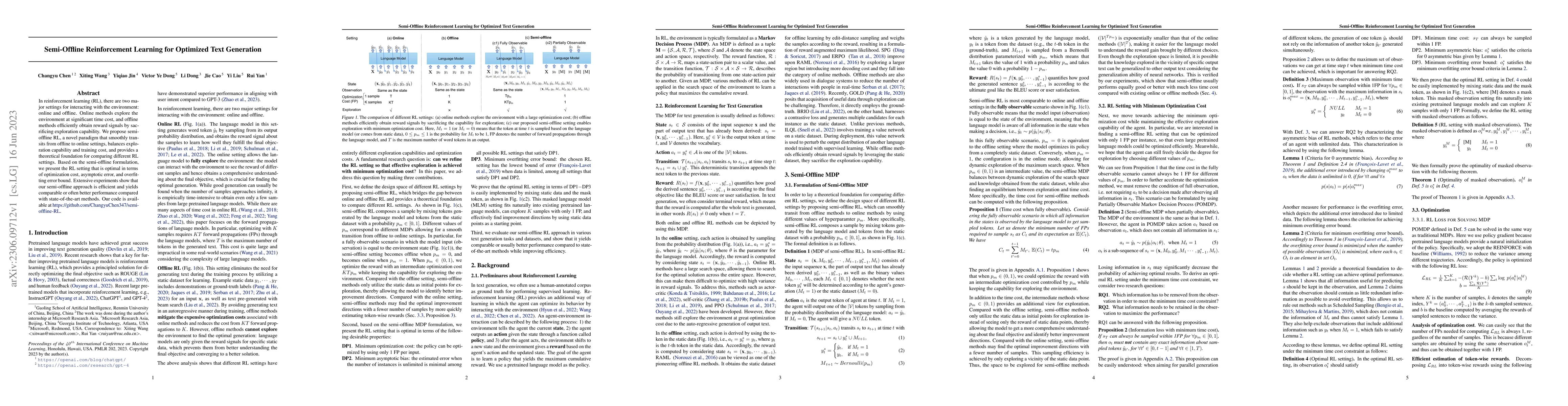 Thumbnail for Semi-Offline Reinforcement Learning for Optimized Text Generation