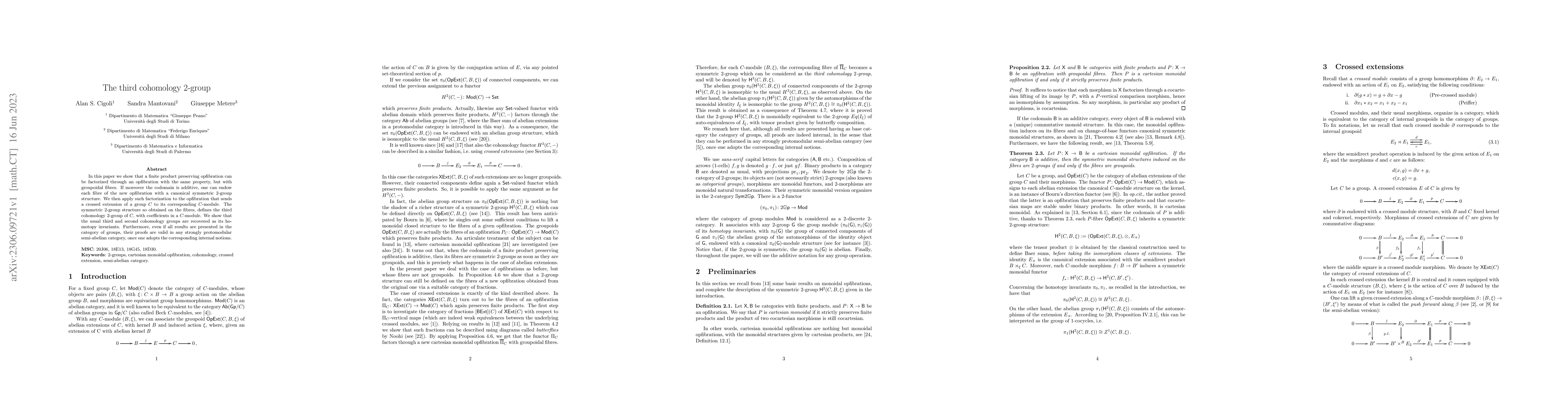 Thumbnail for The third cohomology 2-group