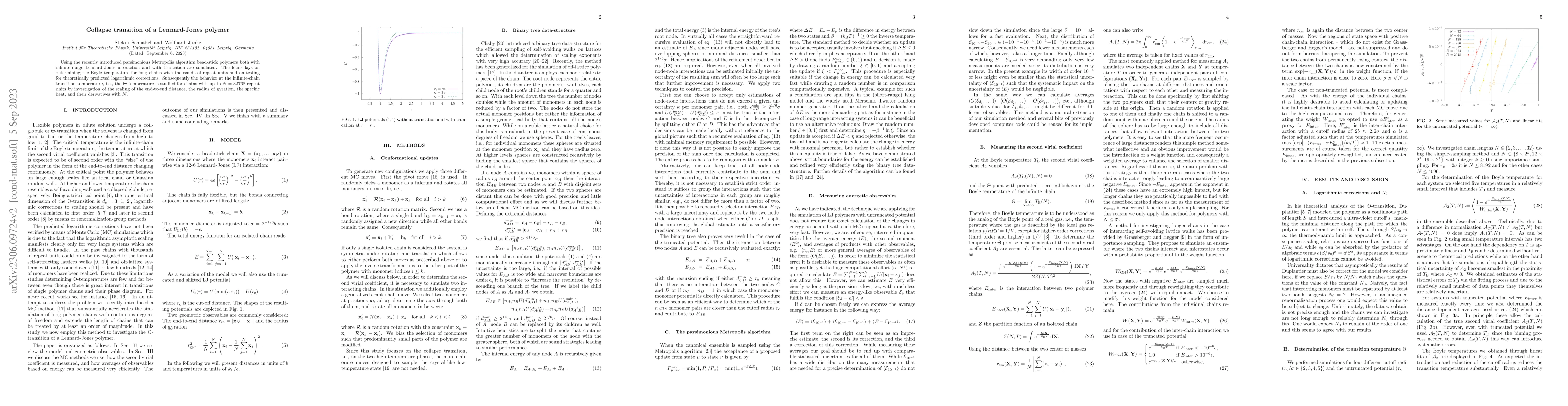Thumbnail for Collapse transition of a Lennard Jones polymer