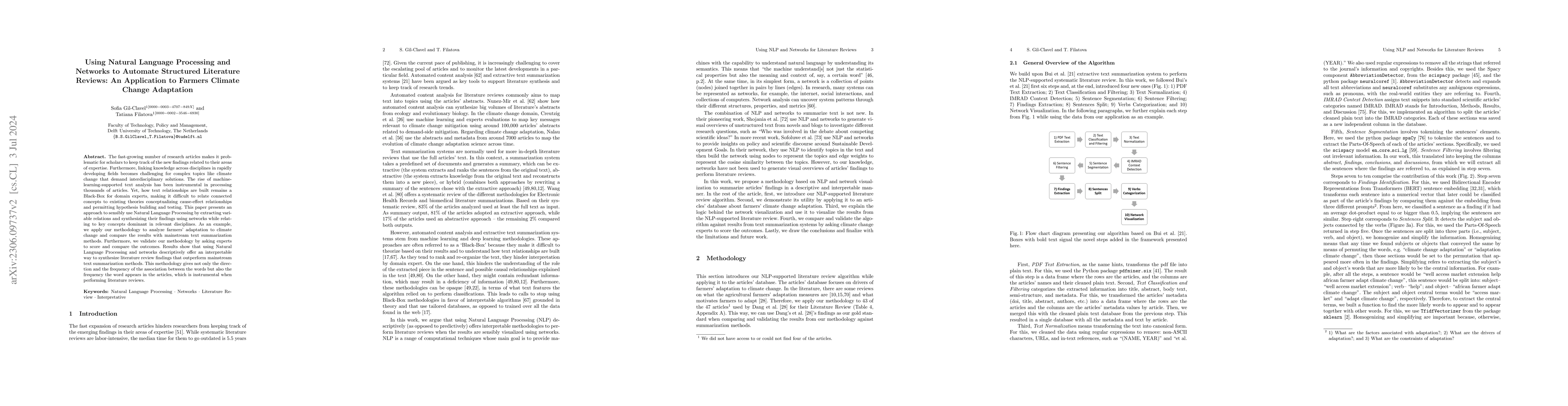 Thumbnail for Using Natural Language Processing and Networks to Automate Structured
  Literature Reviews: An Application to Farmers Climate Change Adaptation