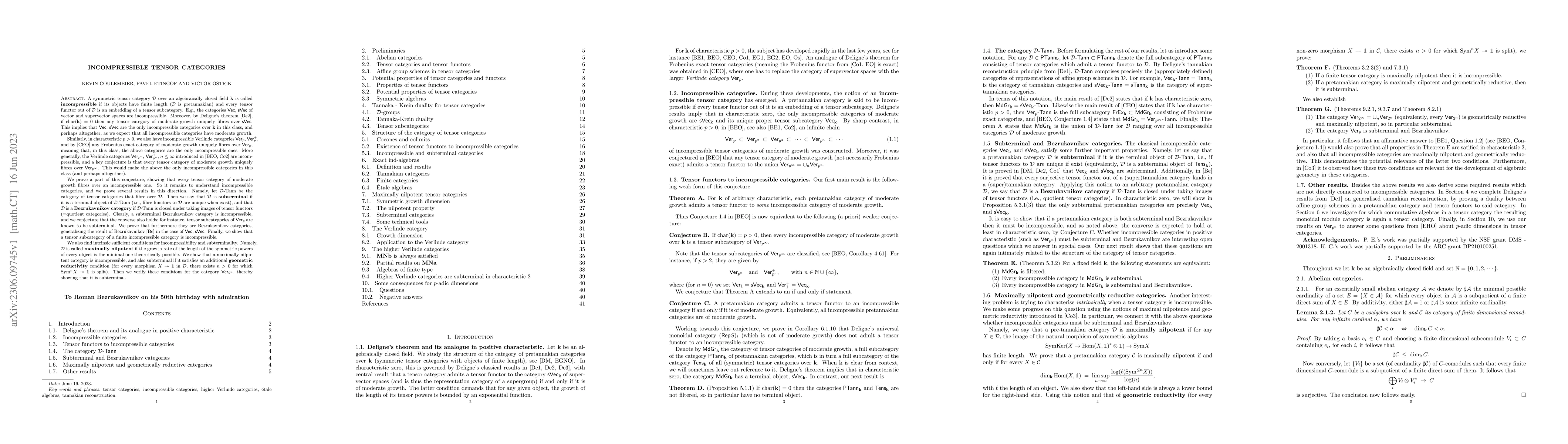 Thumbnail for Incompressible tensor categories