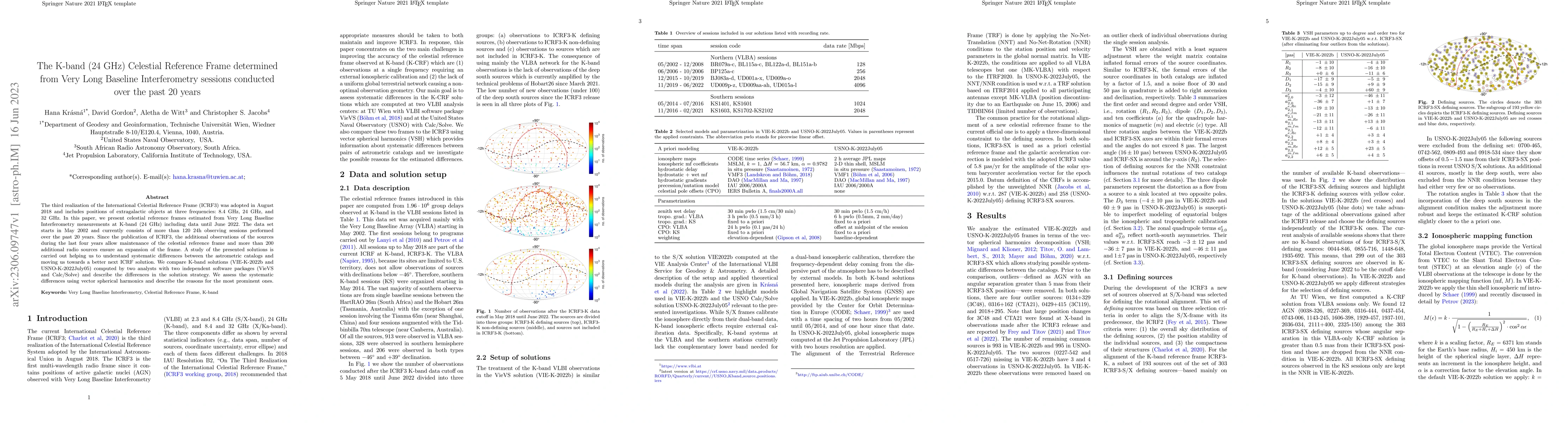 Thumbnail for The K-band (24 GHz) Celestial Reference Frame determined from Very Long
  Baseline Interferometry sessions conducted over the past 20 years