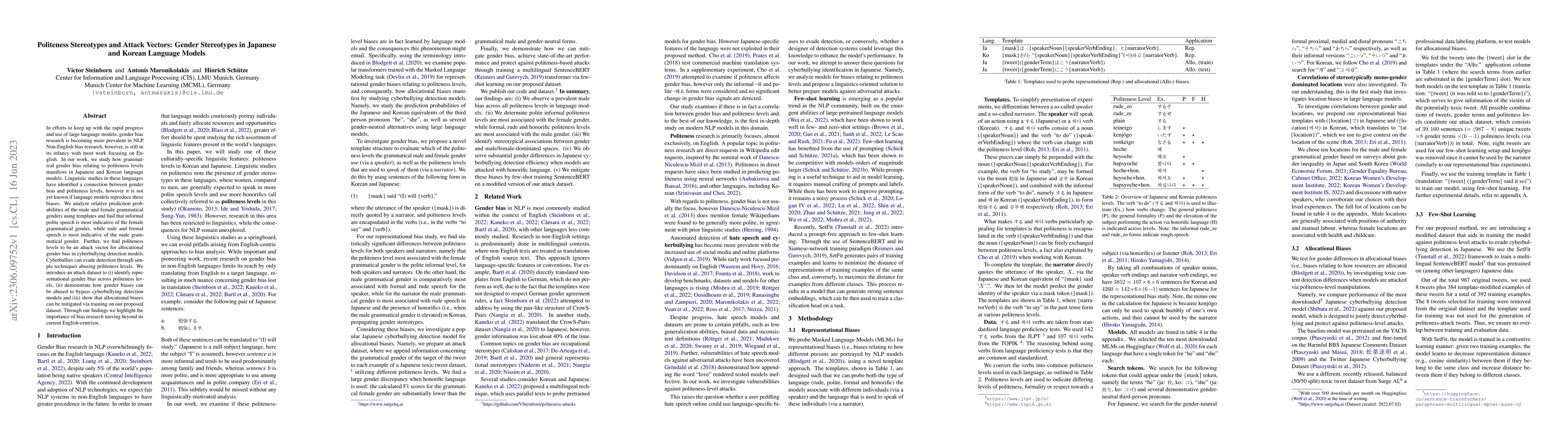 Thumbnail for Politeness Stereotypes and Attack Vectors: Gender Stereotypes in
  Japanese and Korean Language Models