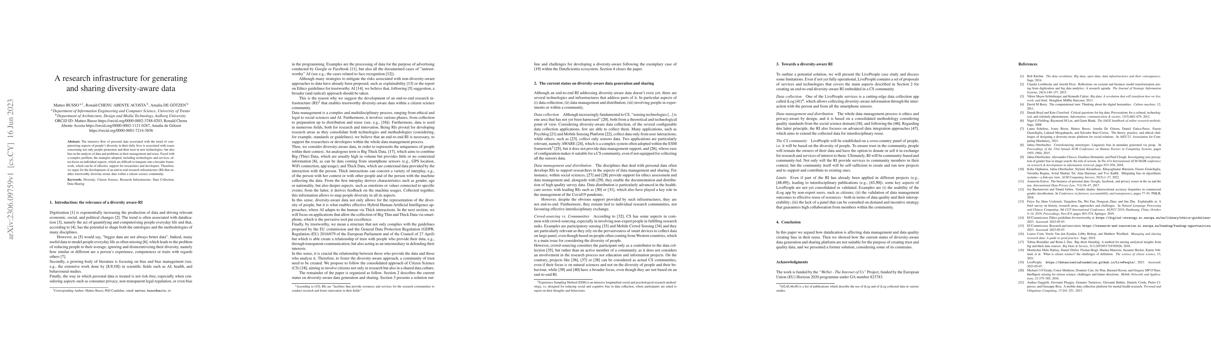 Thumbnail for A research infrastructure for generating and sharing diversity-aware
  data