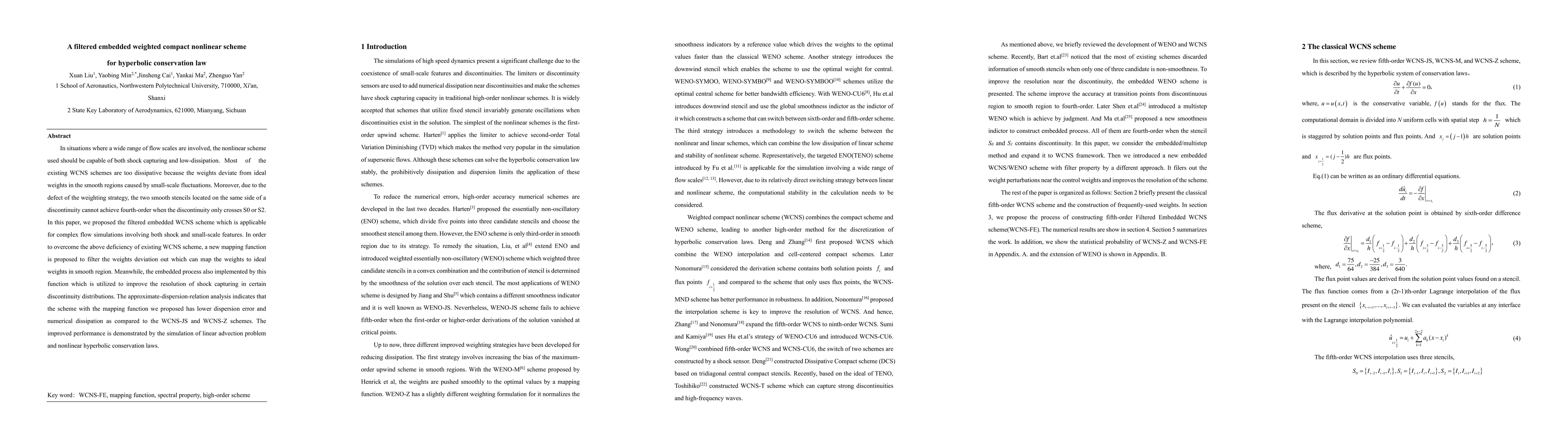 Thumbnail for A filtered embedded weighted compact nonlinear scheme for hyperbolic
  conservation law