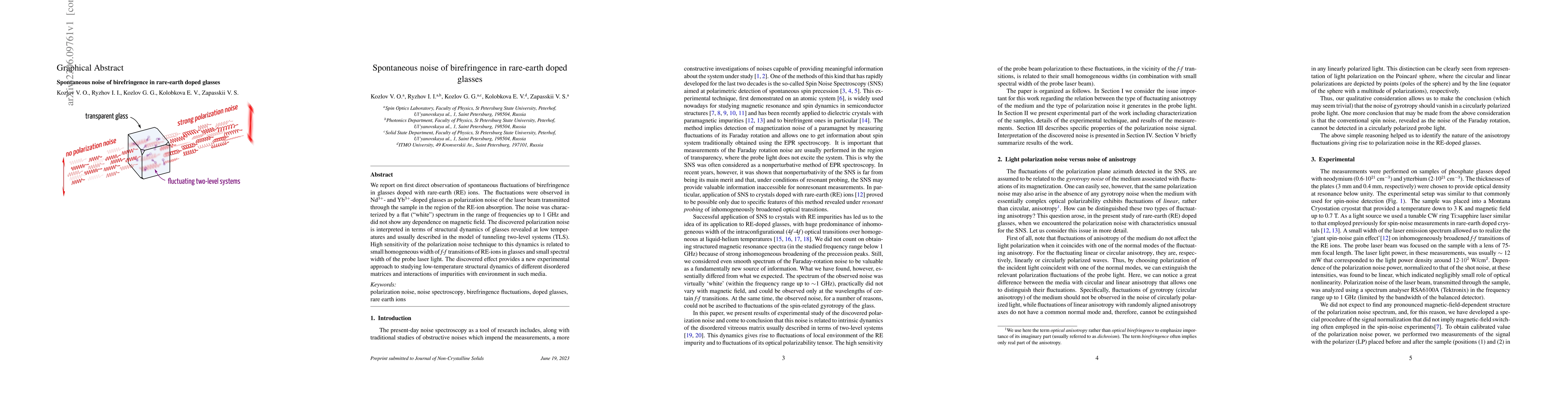 Thumbnail for Spontaneous noise of birefringence in rare-earth doped glasses