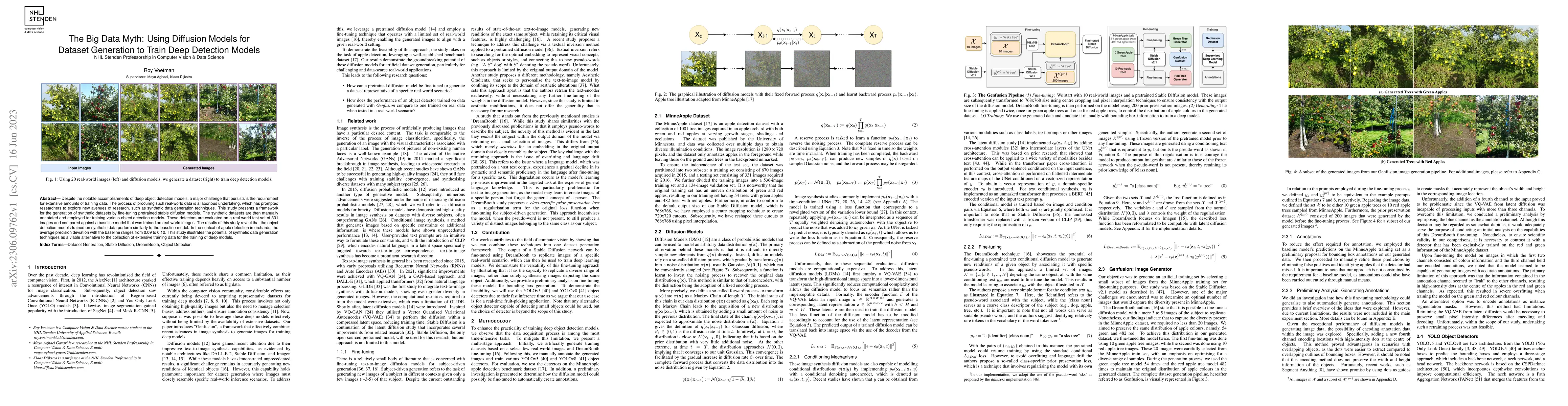 Thumbnail for The Big Data Myth: Using Diffusion Models for Dataset Generation to
  Train Deep Detection Models