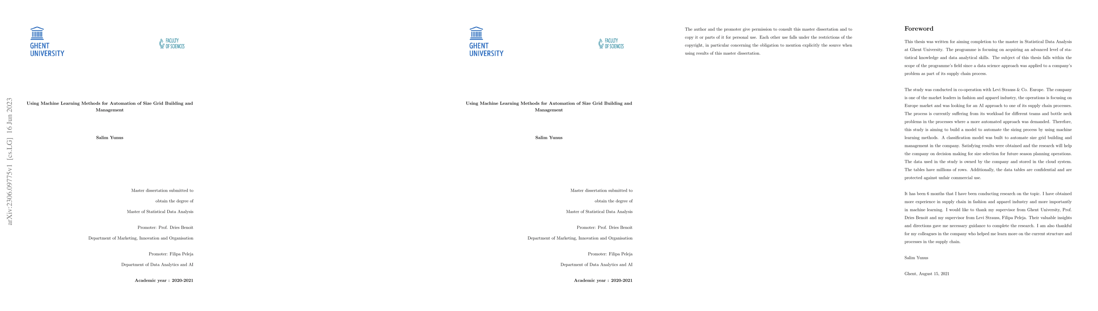 Thumbnail for Using Machine Learning Methods for Automation of Size Grid Building and
  Management