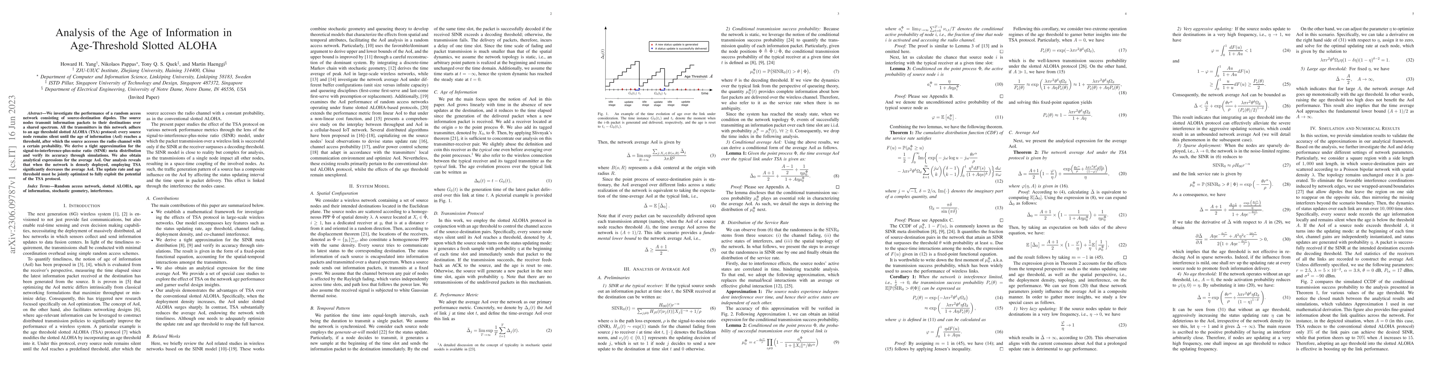 Thumbnail for Analysis of the Age of Information in Age-Threshold Slotted ALOHA