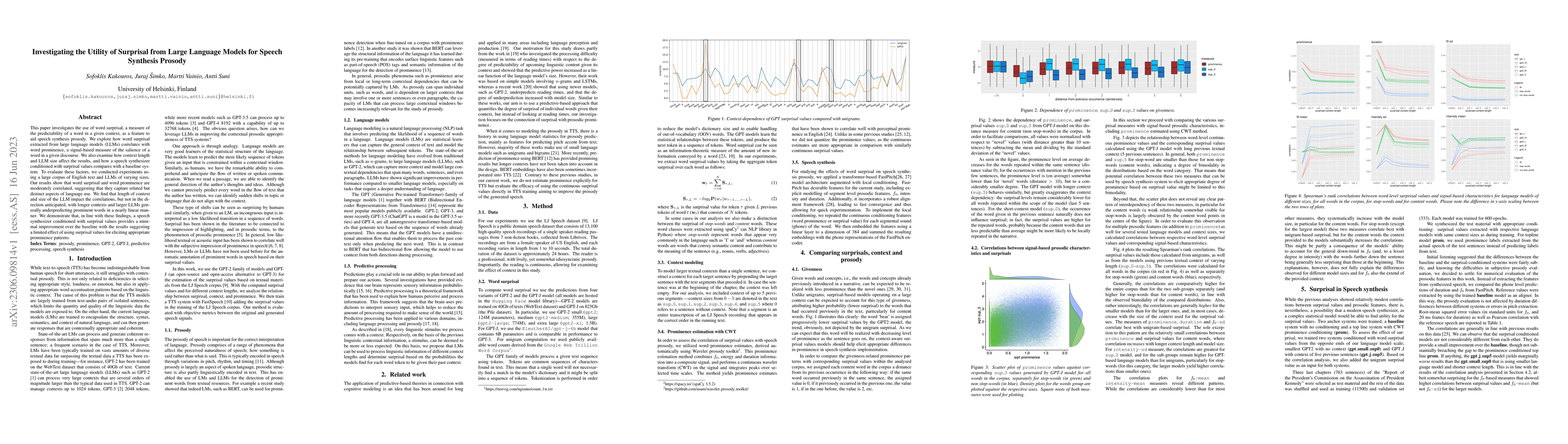 Thumbnail for Investigating the Utility of Surprisal from Large Language Models for
  Speech Synthesis Prosody