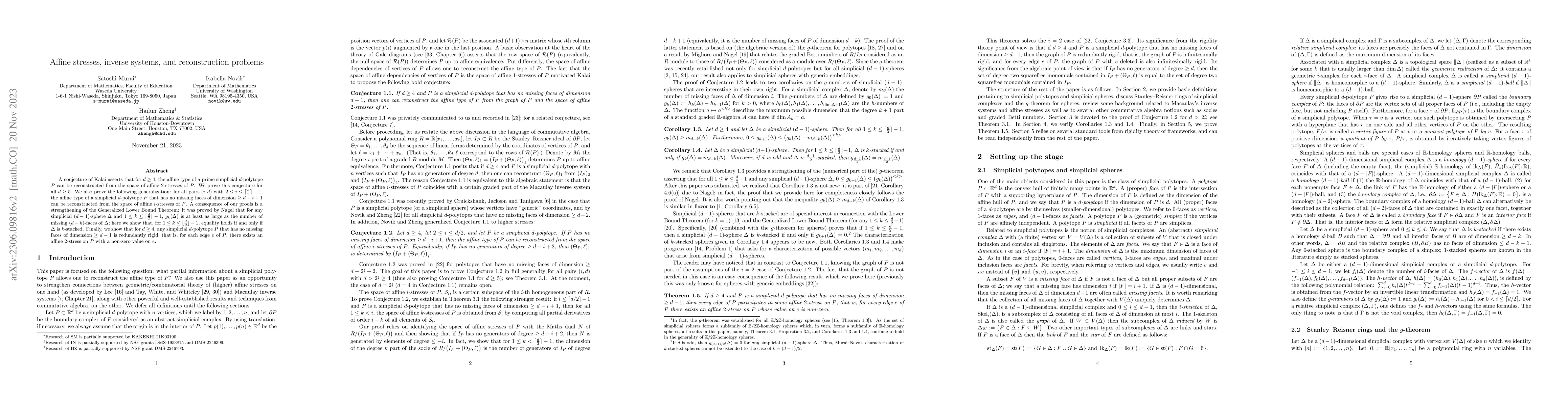 Thumbnail for Affine stresses, inverse systems, and reconstruction problems