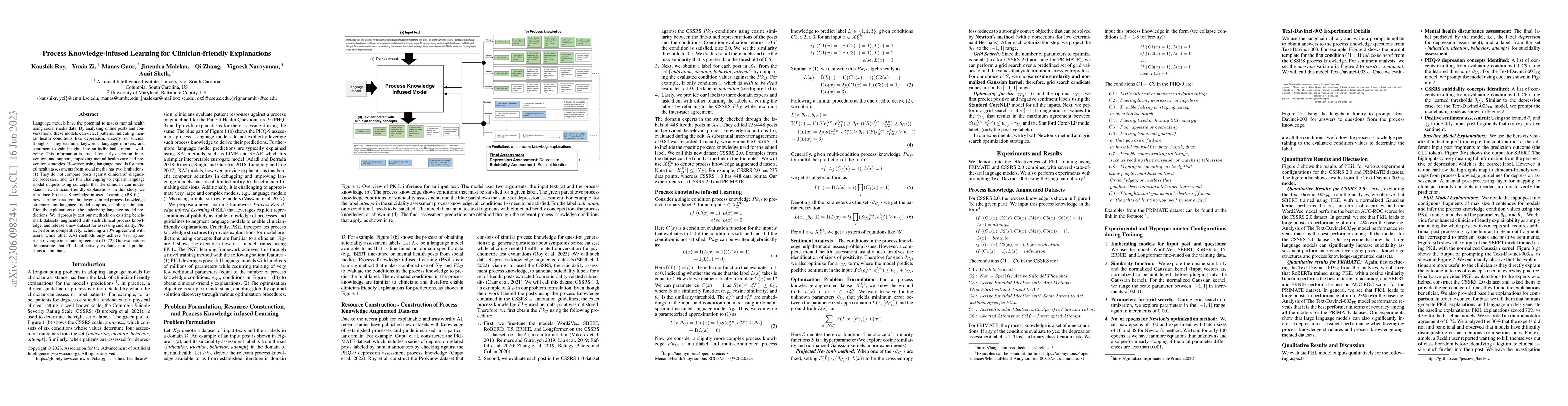 Thumbnail for Process Knowledge-infused Learning for Clinician-friendly Explanations