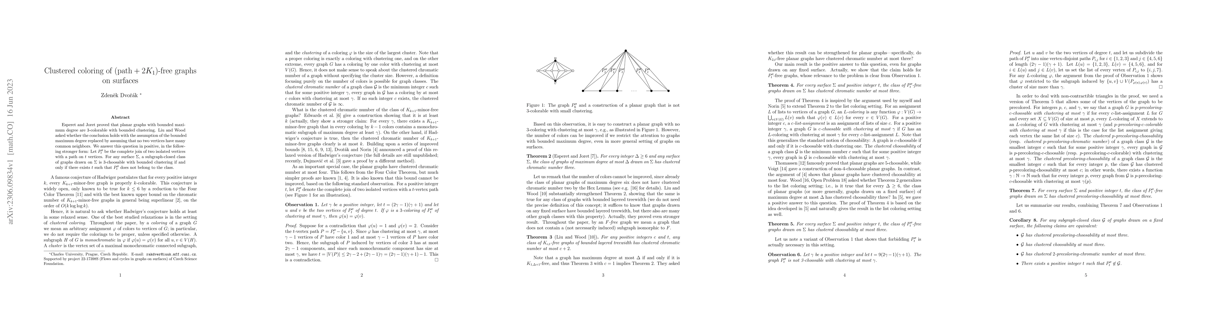 Thumbnail for Clustered coloring of (path+2K_1)-free graphs on surfaces