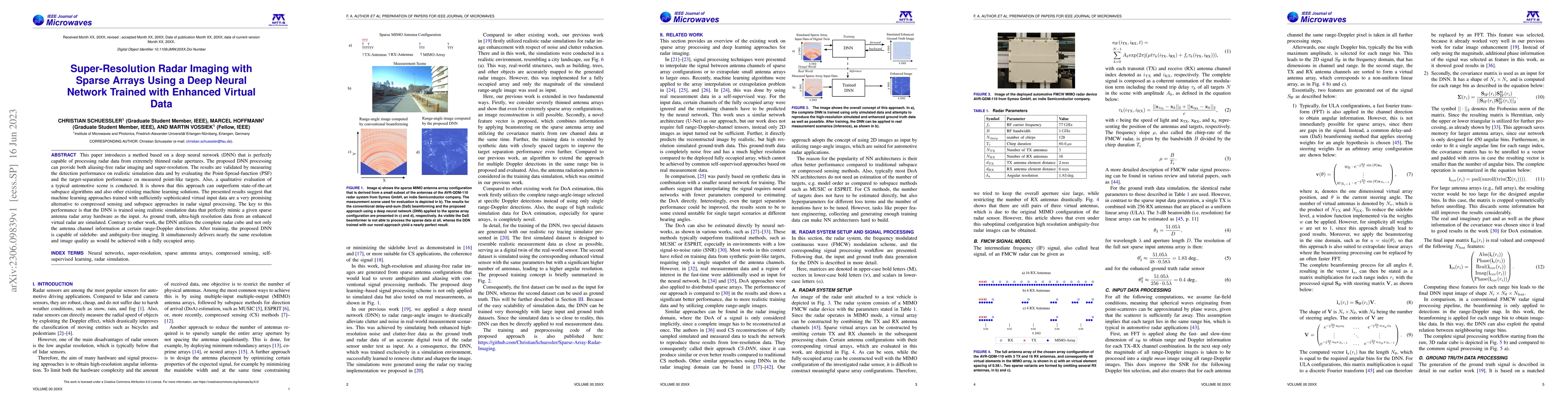 Thumbnail for Super-Resolution Radar Imaging with Sparse Arrays Using a Deep Neural
  Network Trained with Enhanced Virtual Data