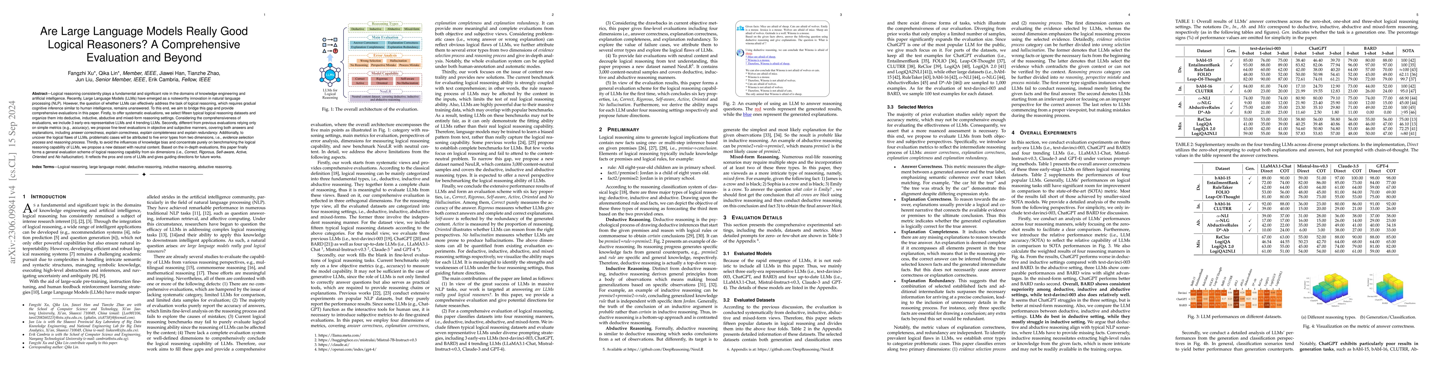 Thumbnail for Are Large Language Models Really Good Logical Reasoners? A Comprehensive
  Evaluation and Beyond