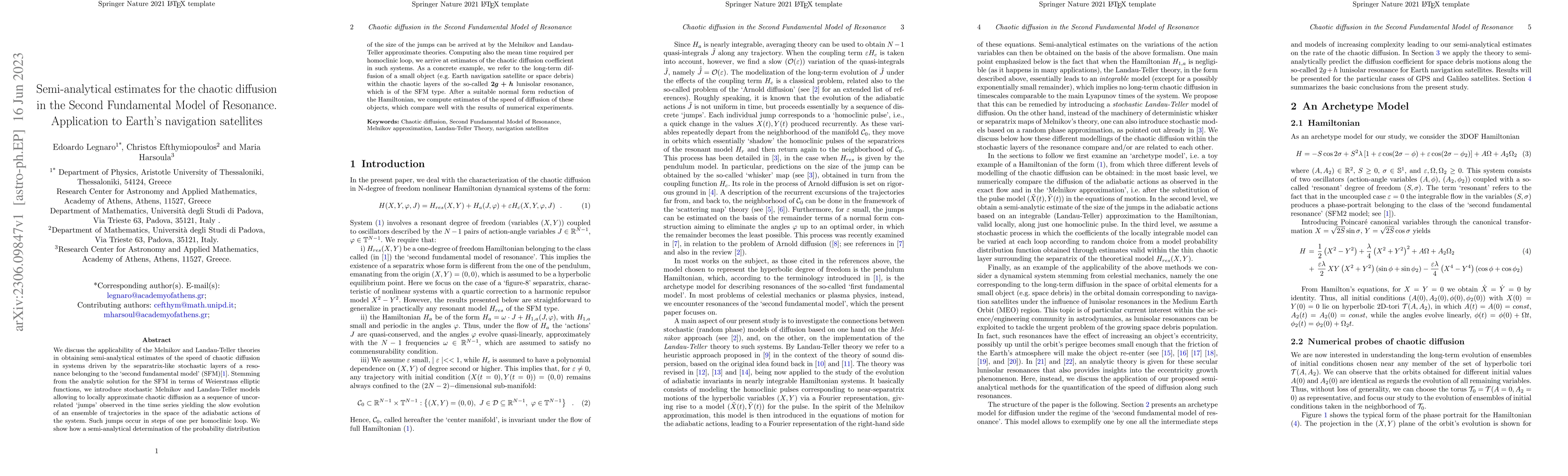 Thumbnail for Semi-analytical estimates for the chaotic diffusion in the Second
  Fundamental Model of Resonance. Application to Earth's navigation satellites