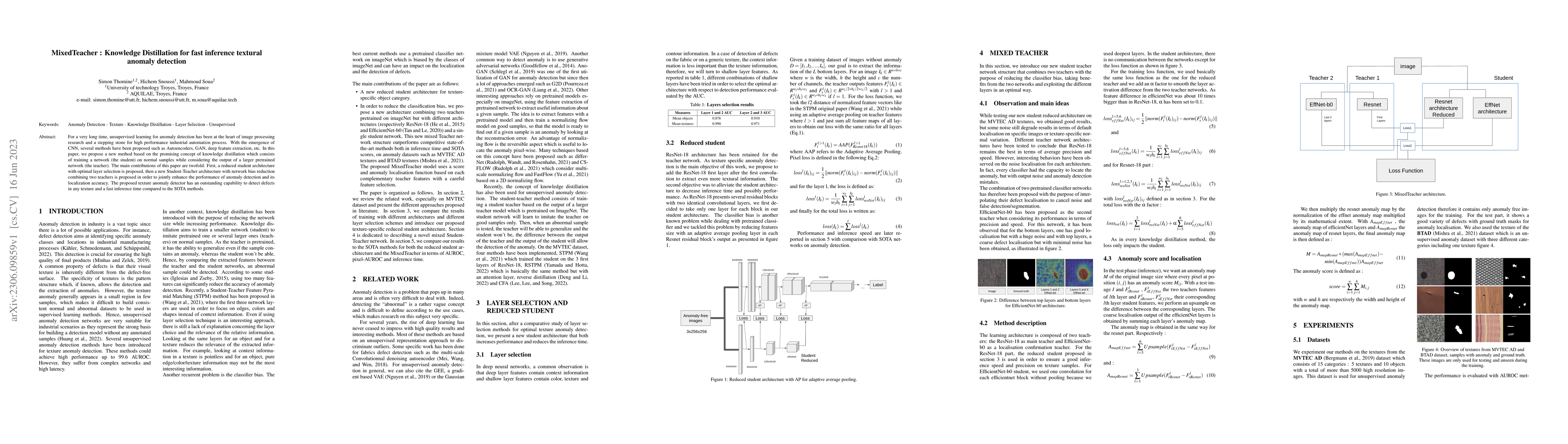 Thumbnail for MixedTeacher : Knowledge Distillation for fast inference textural
  anomaly detection