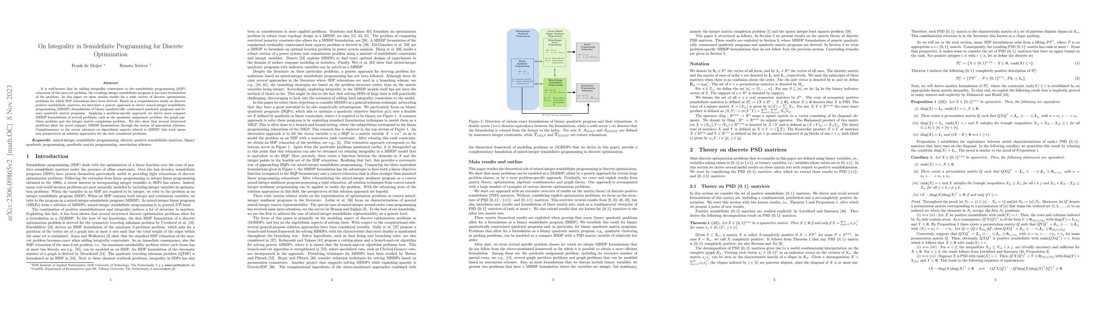 Thumbnail for On Integrality in Semidefinite Programming for Discrete Optimization