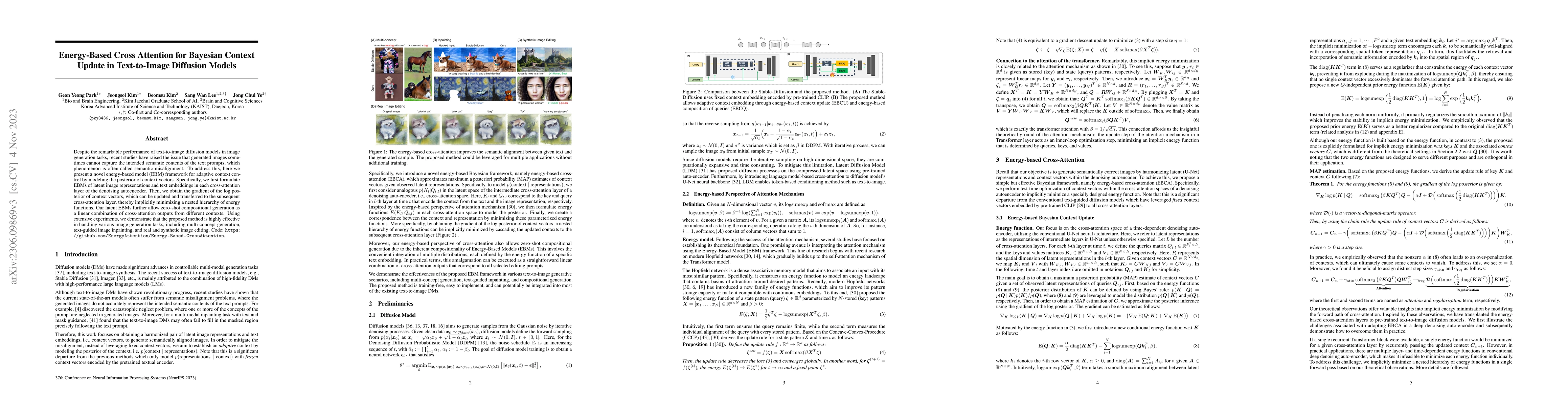 Thumbnail for Energy-Based Cross Attention for Bayesian Context Update in
  Text-to-Image Diffusion Models
