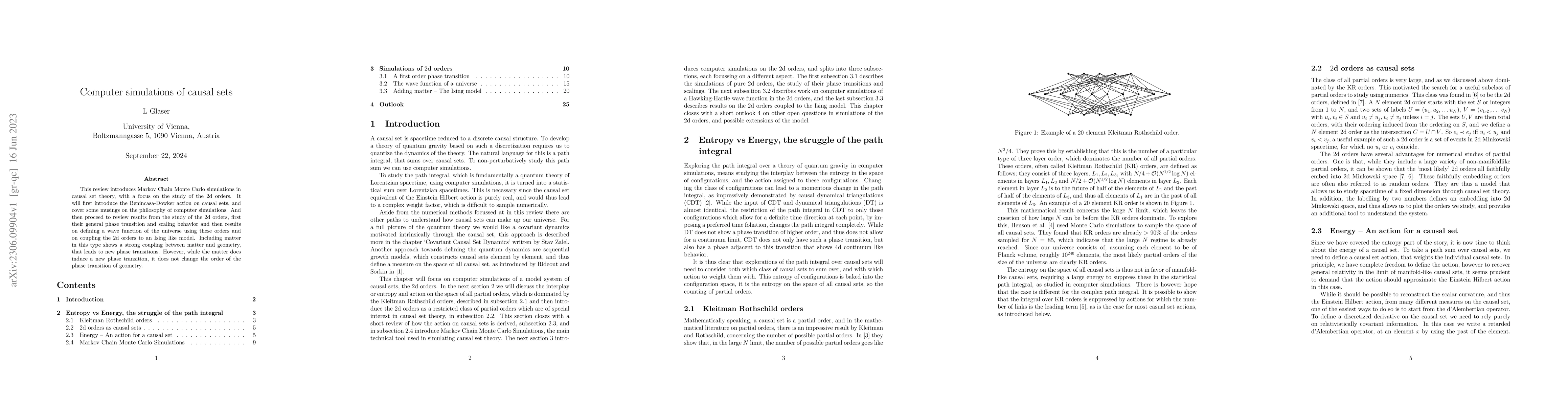 Thumbnail for Computer Simulations of Causal Sets