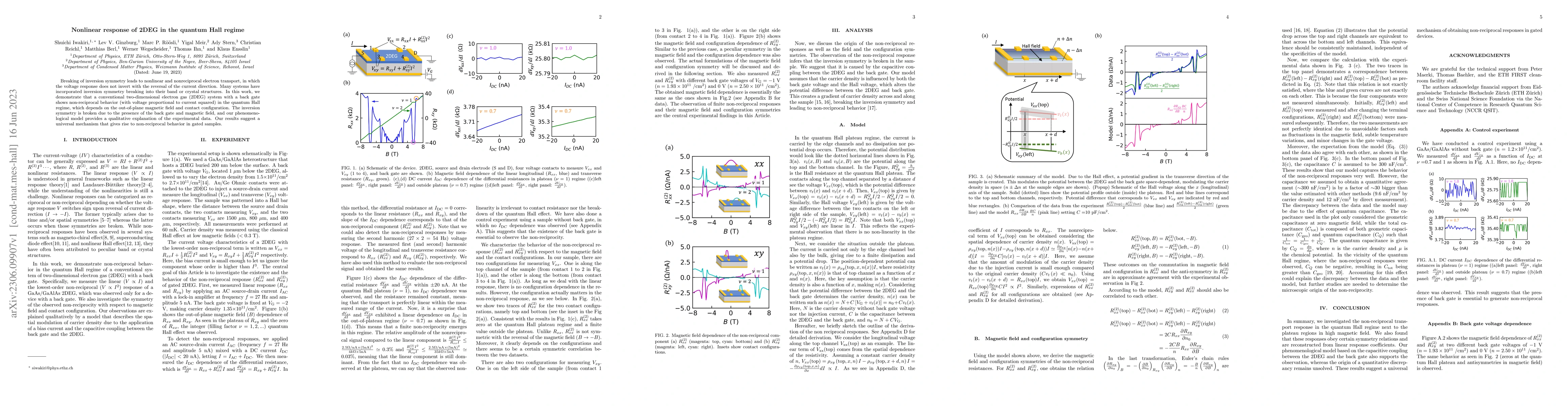 Thumbnail for Nonlinear response of 2DEG in the quantum Hall regime