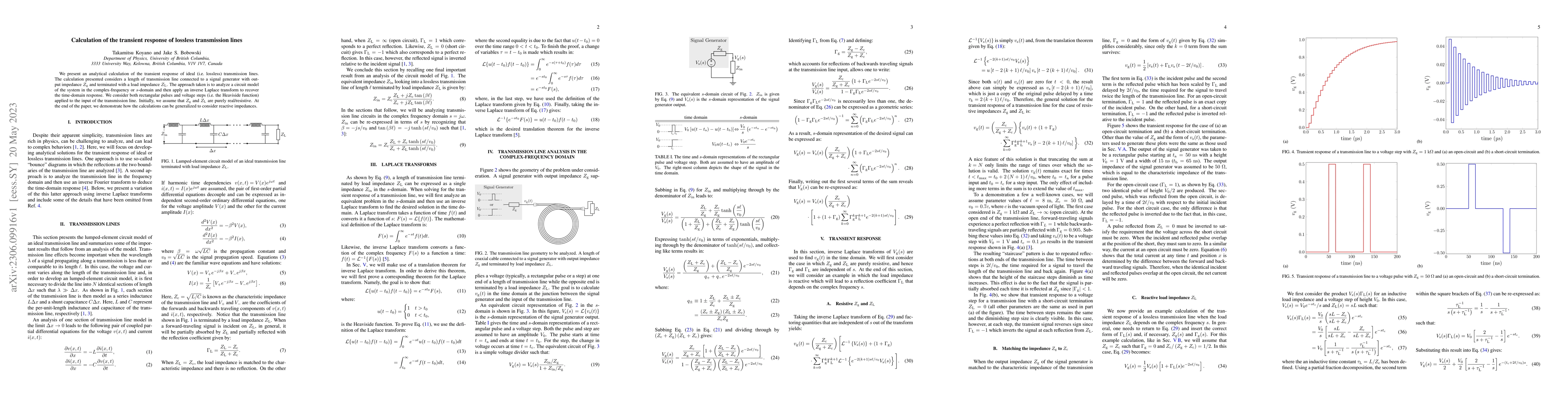 Thumbnail for Calculation of the transient response of lossless transmission lines