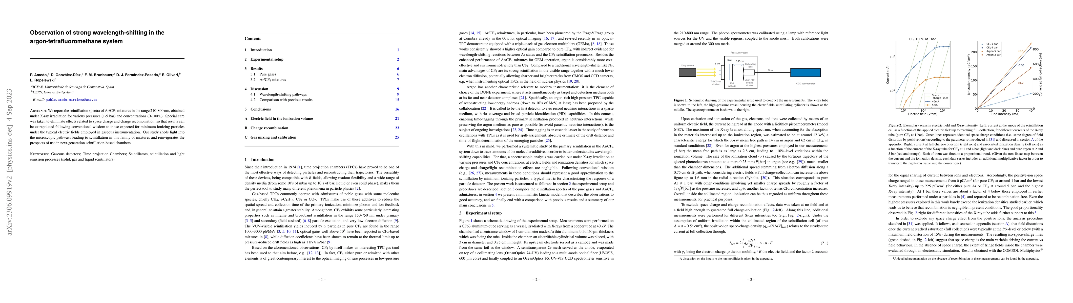 Thumbnail for Observation of strong wavelength-shifting in the
  argon-tetrafluoromethane system