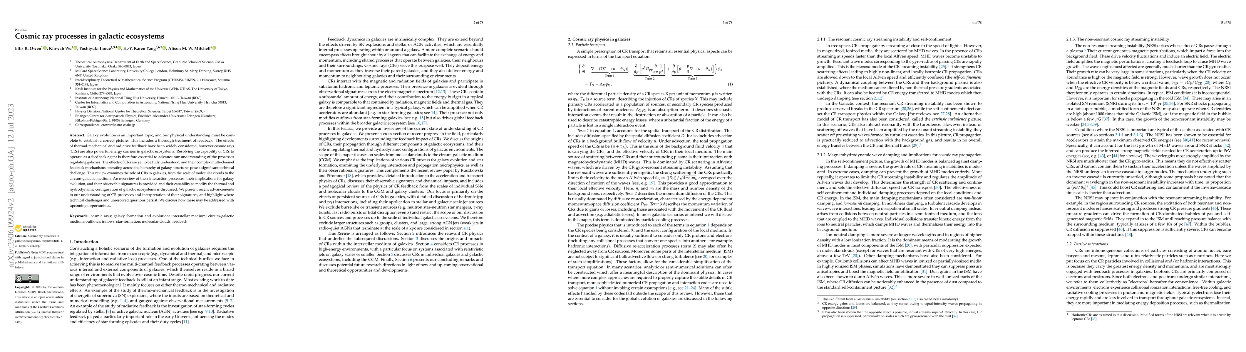 Thumbnail for Cosmic ray processes in galactic ecosystems