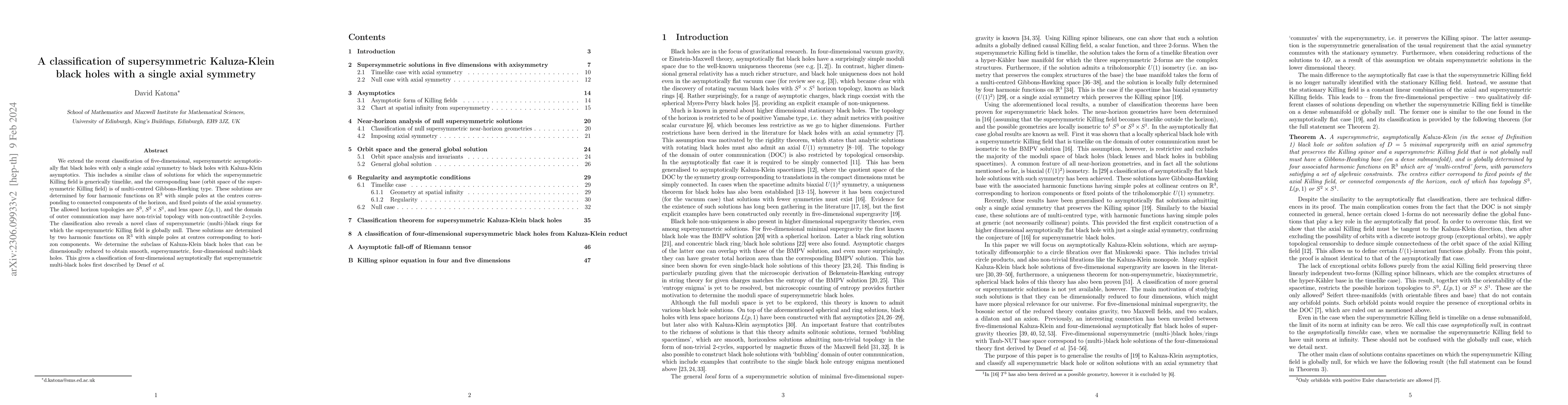 Thumbnail for A classification of supersymmetric Kaluza-Klein black holes with a
  single axial symmetry