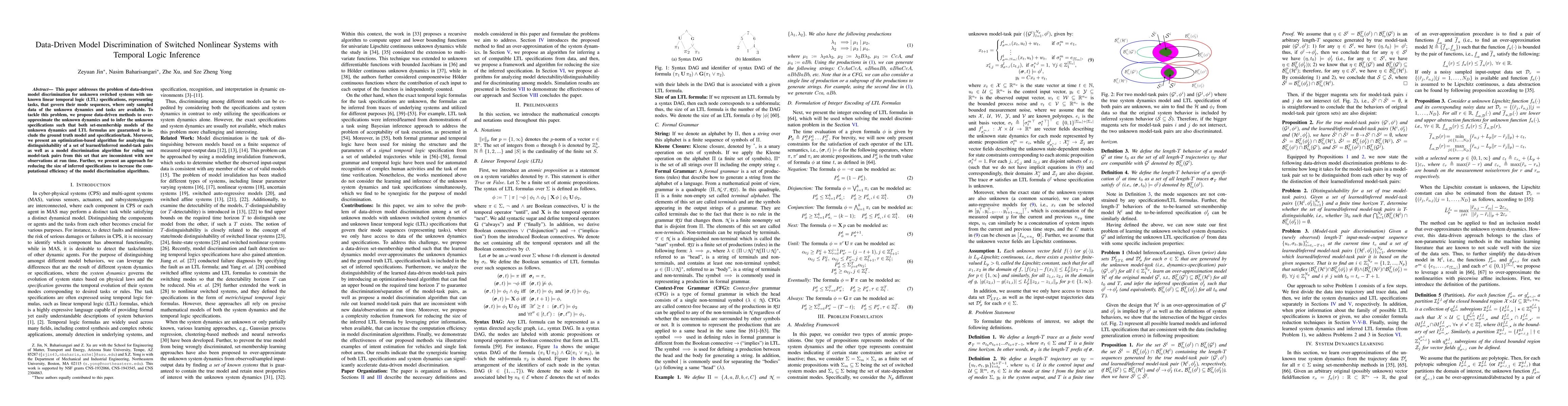 Thumbnail for Data-Driven Model Discrimination of Switched Nonlinear Systems with
  Temporal Logic Inference