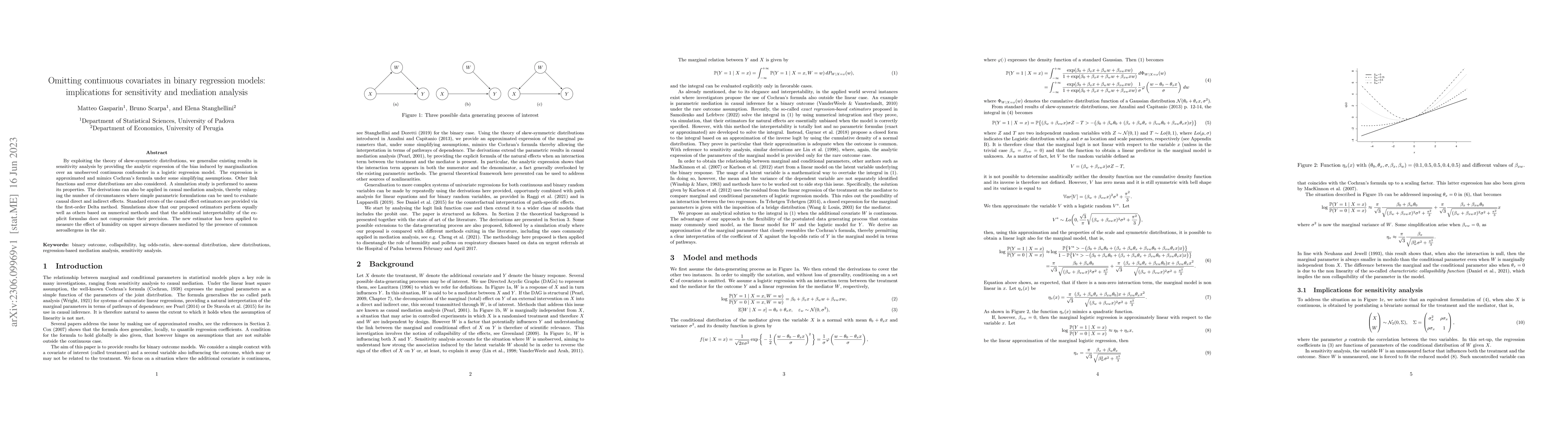 Thumbnail for Omitting continuous covariates in binary regression models: implications
  for sensitivity and mediation analysis