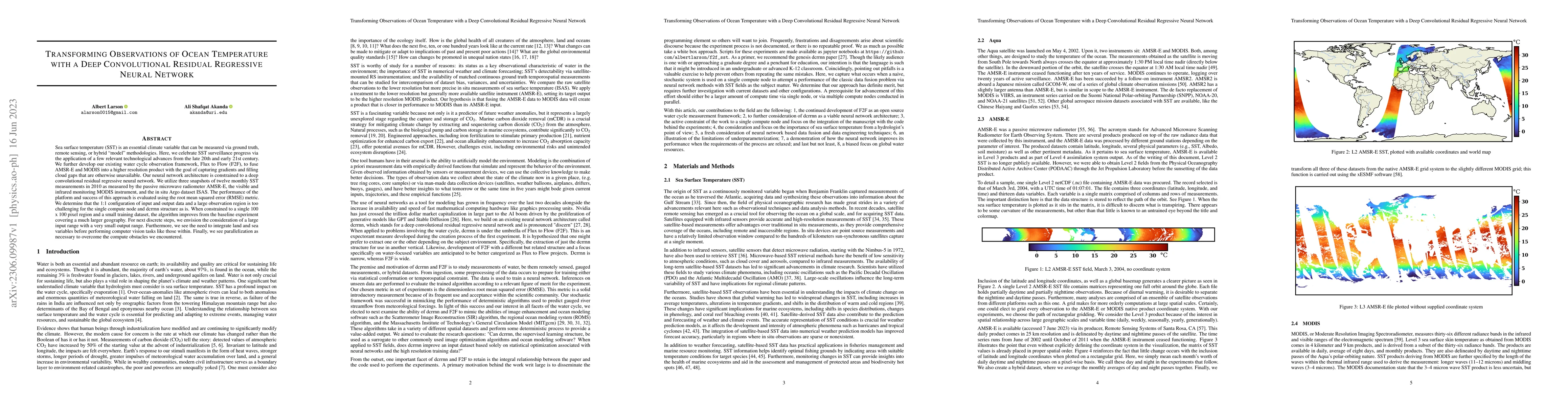Thumbnail for Transforming Observations of Ocean Temperature with a Deep Convolutional
  Residual Regressive Neural Network